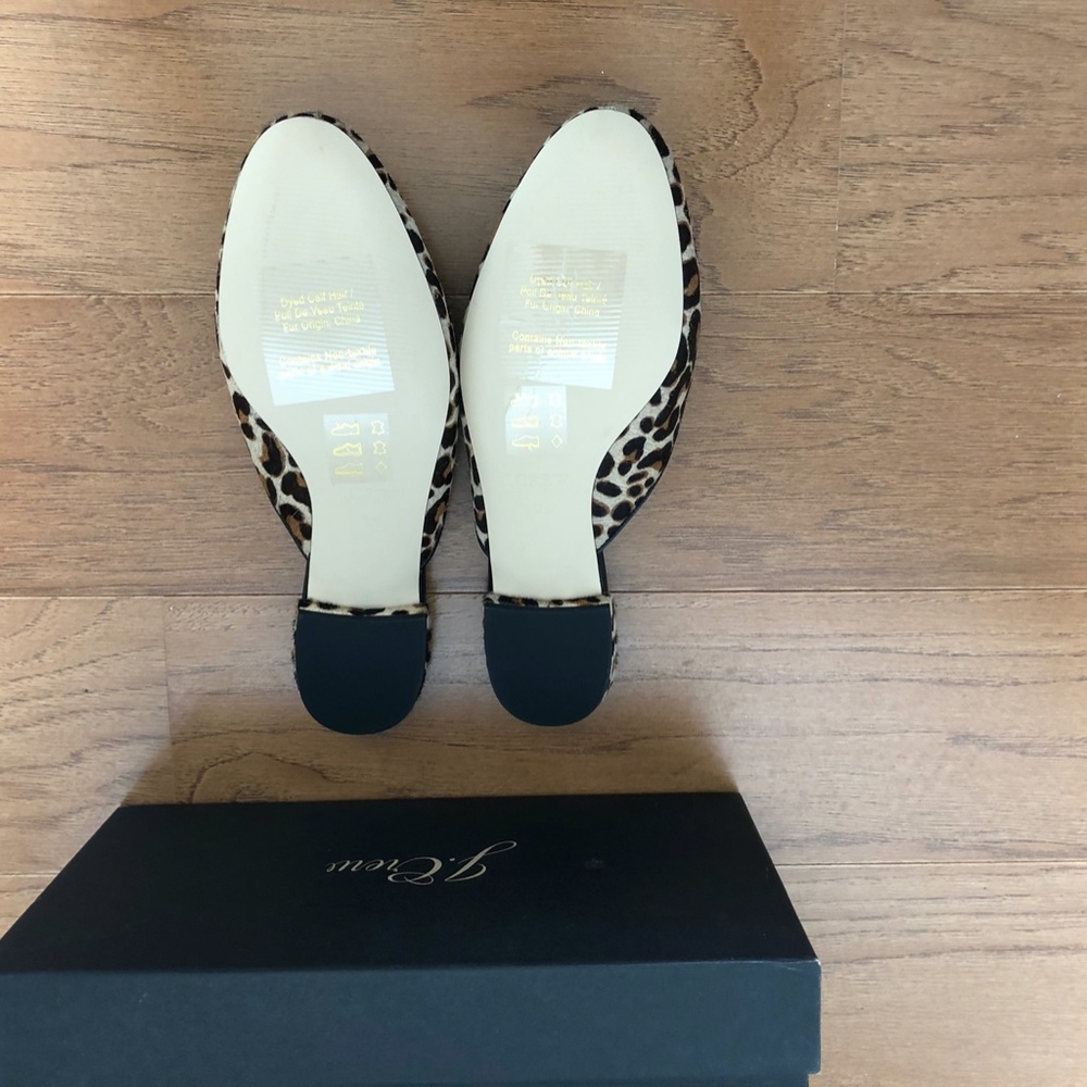 J.Crew Collection Leopard Print Calf Hair Mules 6.5 New In Box NWT - Picture 3 of 4